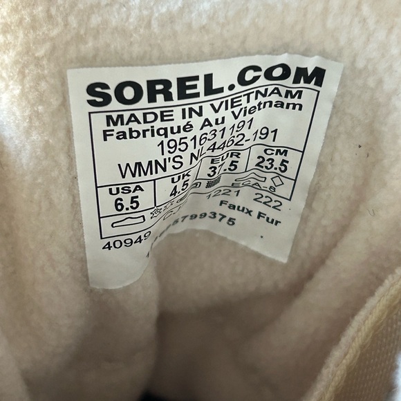 Sorel Cream and Brown Winter Boots NWT Sz 6.5 - Picture 6 of 6